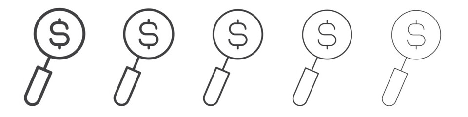 Money search icon simple illustration logo art