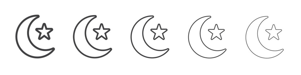 moon and Stars icon simple illustration logo art