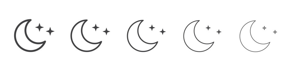 Moon and stars icon simple illustration logo art