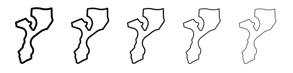 Mozambique map icon simple illustration logo art