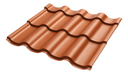 Textured aluminum roofing tiles that mimic traditional clay styles for a rustic cottage.