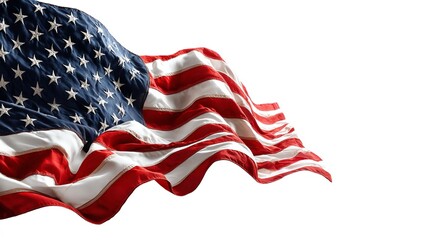 American Flag Waving in the Wind on Independence Day