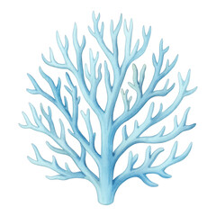 Obraz premium Elegant Blue Coral Illustration for Marine Life or Underwater Theme Projects