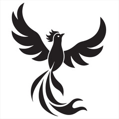 Minimal Phoenix Logo Design, Elegant Silhouette Style Vector Art for Bold Branding, Business Identity, and Timeless, Nature-Inspired Logo Concepts
