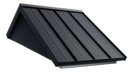 Sheet metal sloped roof for an industrial look on a loft-style residential building.