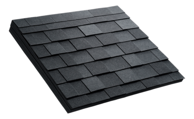 Fiberglass shingle sloped roof for a lightweight and UV-resistant solution on a vacation home.