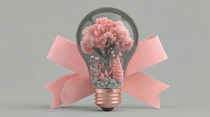 Sustainable energy and the fusion of nature with technology are symbolized by the tree contained in a light bulb