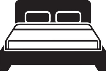 Flat Vector Bed Icon Silhouette For Mobile Apps