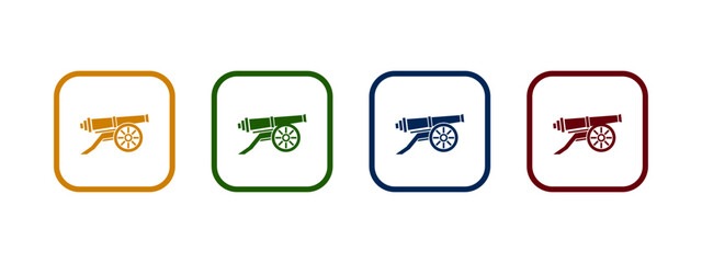 cannon icon vector illustration. cannon icon in different color design.
