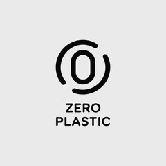 Zero Plastic Symbol for Eco Friendly and Sustainable Lifestyle Promotion
