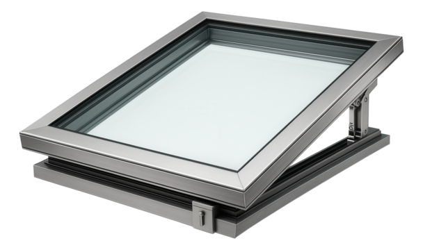 A laminated glass skylight window with enhanced security features, suitable for a high-rise residential building.