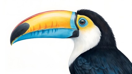 Fototapeta premium watercolor toucan isolated on white background
