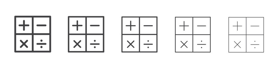 Plus minus multiplication division icon simple illustration logo art
