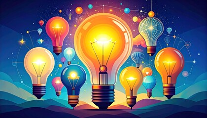 Glowing Light Bulbs  Ideas with Innovation.