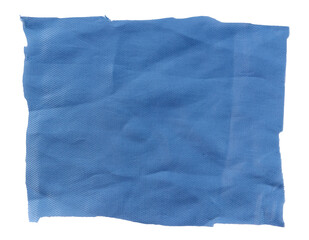 A piece of red satin fabric on a white background. Isolate a crumpled piece of fabric