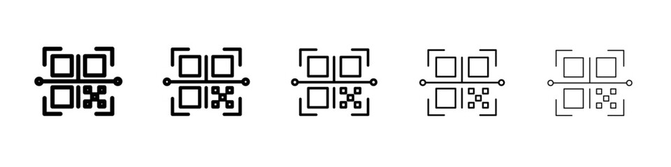 QR code scanning icon simple illustration logo art