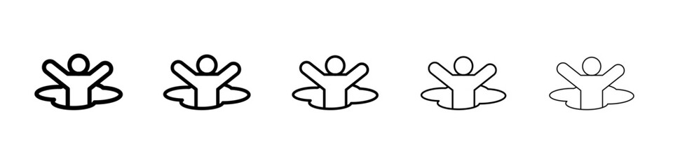 Quicksand and Mud Danger Sign icon simple illustration logo art