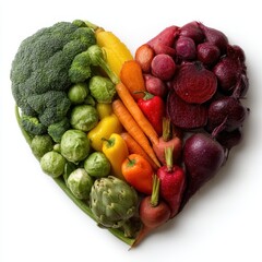 Fresh Organic Vegetables Arranged in Heart Shape Showcasing Love for Healthy Eating and Nutrition in Vibrant Colors and Textures for Culinary Inspiration