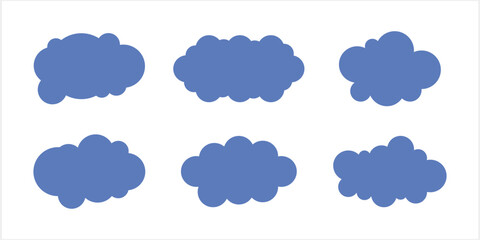 Cloud set icon isolated. Weather symbol clipart. Stencil Vector stock illustration
