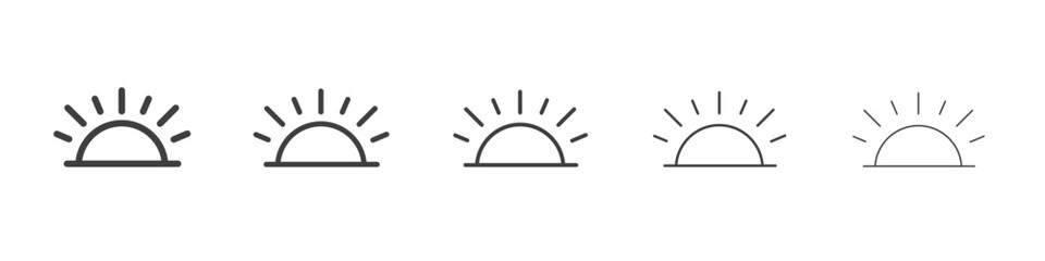 Rising sun icon simple illustration logo art