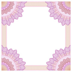 Guilloche frame with seamless elements and corners.