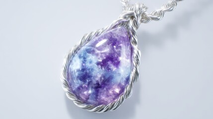 Alexandrite pendant featuring a gemstone that changes color, set in a sleek silver chain ideal for making a statement