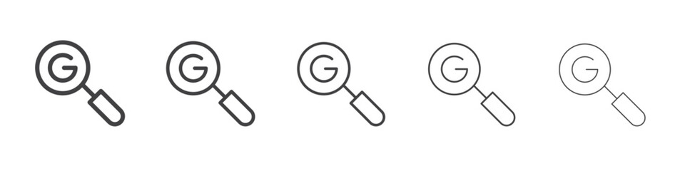 Search Console magnifying glass icon simple illustration logo art