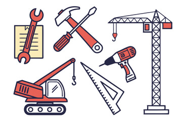 Obraz premium vector set of tools