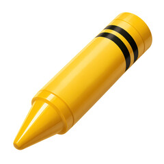 Yellow Crayon: A single, vibrant yellow crayon with black stripes lies at a slight angle, ready to unleash creativity.