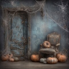 Timeless haunted mansion featuring cobwebs, creaky floors, and a spine-tingling Halloween atmosphere