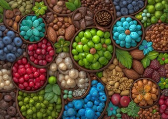 Macro Photography of Natural Elements in Abstract Earthy Biophilic Art Texture