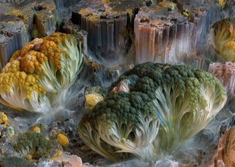 Biophilic Abstract Organic Forms Painting with Left Copy Space and Texture’ means ‘Left Copy Space Available for Biophilic Abstract Organic Forms Painting Texture