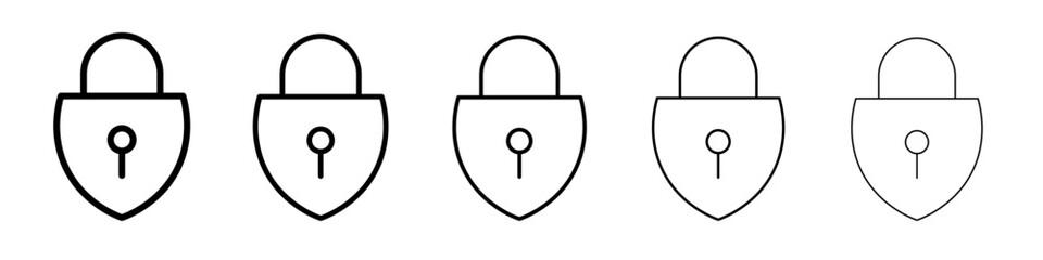 Shield lock icon simple illustration logo art