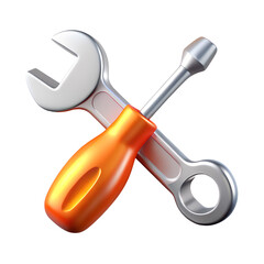 3d render illustration of isolated transparent wrench tool icon