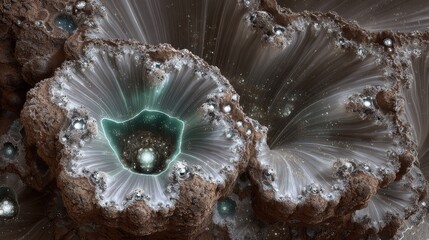 Complex natural designs of linked elements in rich soil-inspired hues