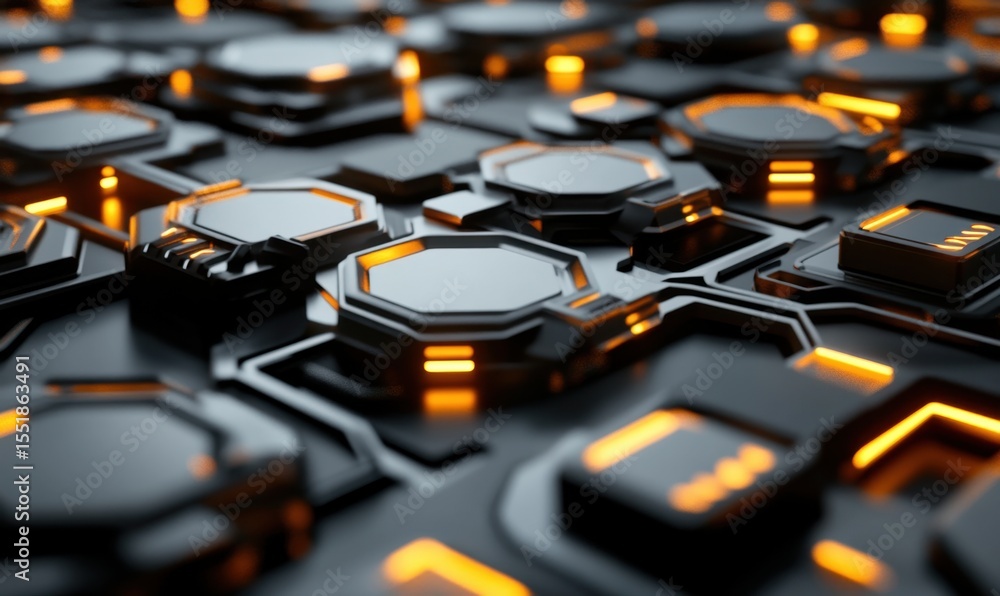 Poster futuristic circuit board design electronic microchip pattern and technology concept