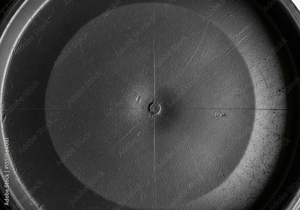 Poster dark textured circle abstract. a gritty, monochromatic round surface featuring concentric rings and 