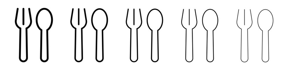spoon and fork icon simple illustration logo art