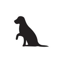 Dog vector silhouette,black color isolated on white background.Vector illustration