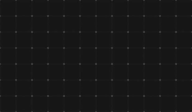 Dark background with geometric grid and dot markers, leaving free space. Graph paper illustration: template for educational, architectural and mathematical drawings.