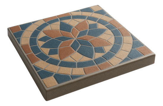 Tile outdoor threshold for a villa, with a mosaic pattern and non-slip surface for decorative appeal.