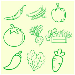 Vegetable Mix Vector Set 3