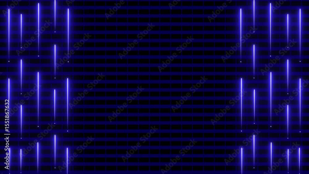 Poster moving background with neon rays and coordinate grid, background in cyberpunk and retrowave style.sy