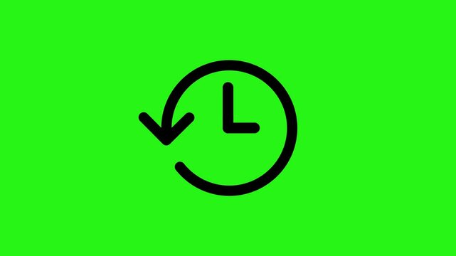 History line icon animation in 4K with green screen background