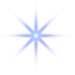 Fototapeta premium Glowing Blue Starburst Light Effect on Transparent Background – PNG Illustration