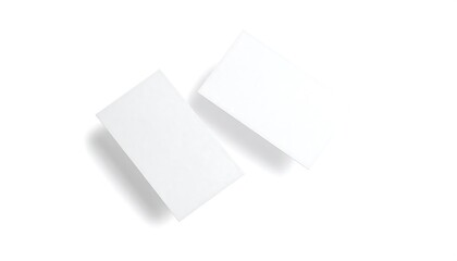 White business cards mockup on white.