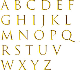 golden english capital letters a to z image  stylish uppercase serif alphabet design  decorative golden text font chart for learning, art, print & design