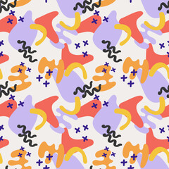 Obraz premium Abstract multicolor elements, liquid shapes. Colorful spots free form, organic shapes. Cute kid design for cover, banner, packaging, clothing