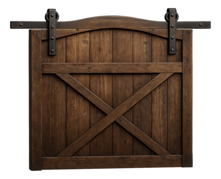Sliding gate with a rustic design for a country house, using reclaimed wood for a natural, eco-friendly look.