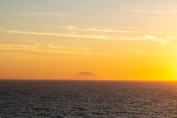 Stromboli Volcano at Sunset from Tropea Coast